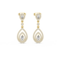 The Tiered Halo Drop Earrings - Lab Grown Diamonds