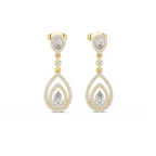 The Tiered Halo Drop Earrings - Lab Grown Diamonds