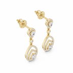 The Tiered Halo Drop Earrings - Lab Grown Diamonds