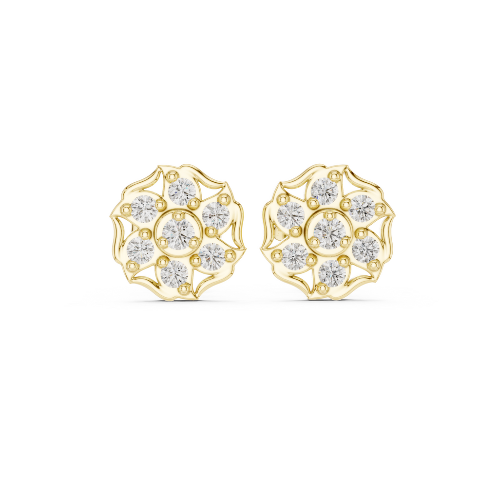The Dahlia Bloom Earrings - Lab Grown Diamonds