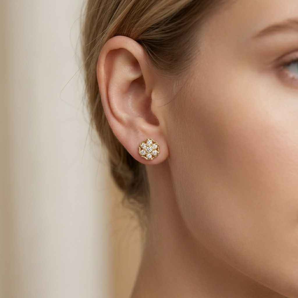 The Dahlia Bloom Earrings - Lab Grown Diamonds