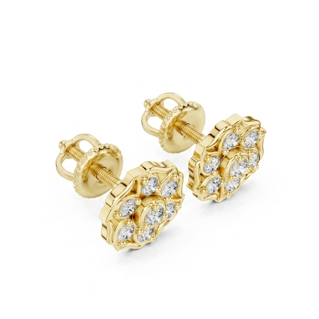 The Dahlia Bloom Earrings - Lab Grown Diamonds
