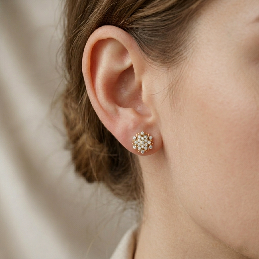 The Gilded Frost Earrings - Lab Grown Diamonds