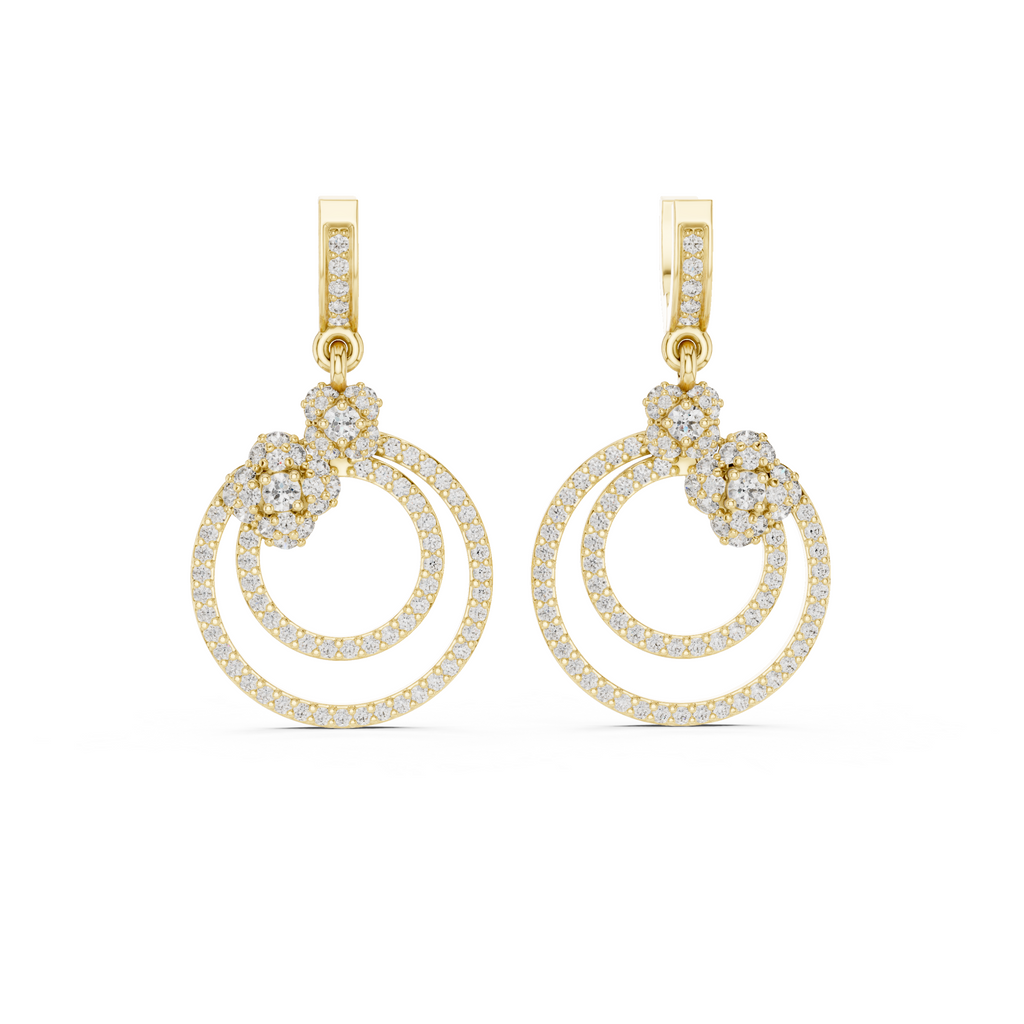 The Twin Flower Hoop Earrings - Lab Grown Diamonds