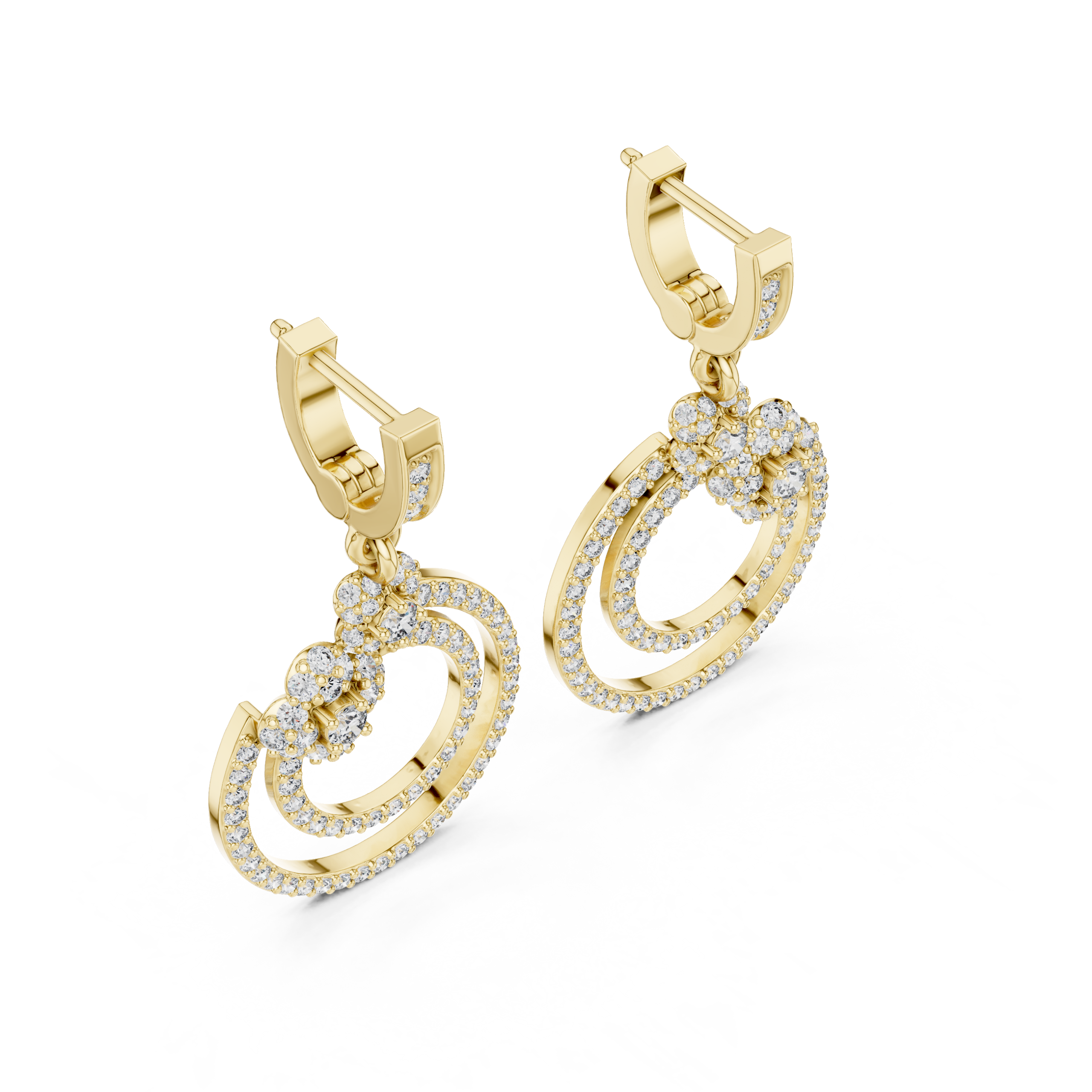 The Twin Flower Hoop Earrings - Lab Grown Diamonds