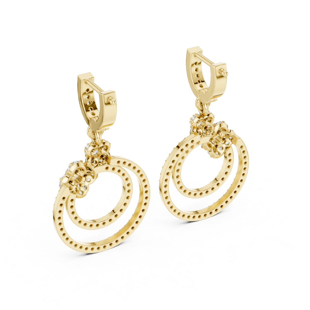 The Twin Flower Hoop Earrings - Lab Grown Diamonds
