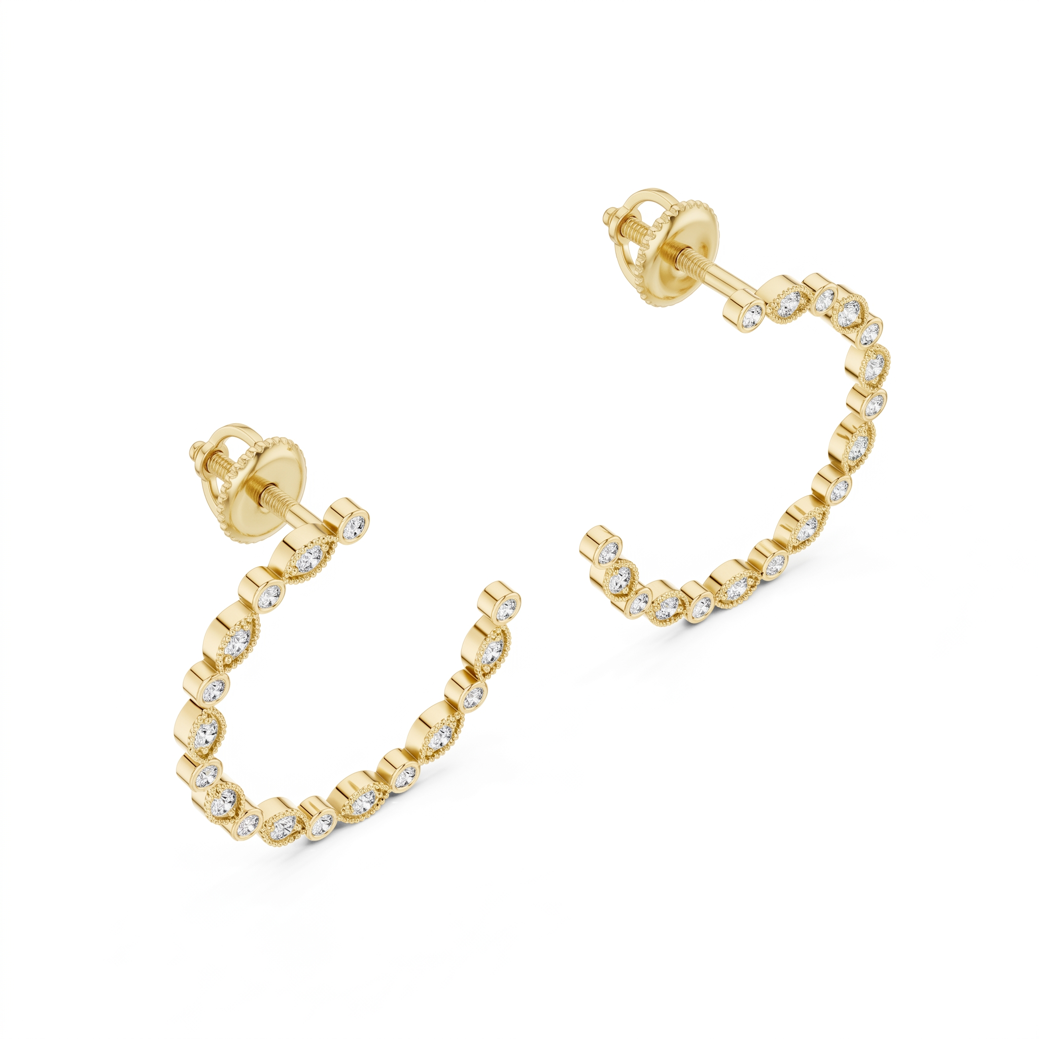 The Aria Contour Earrings - Lab Grown Diamonds