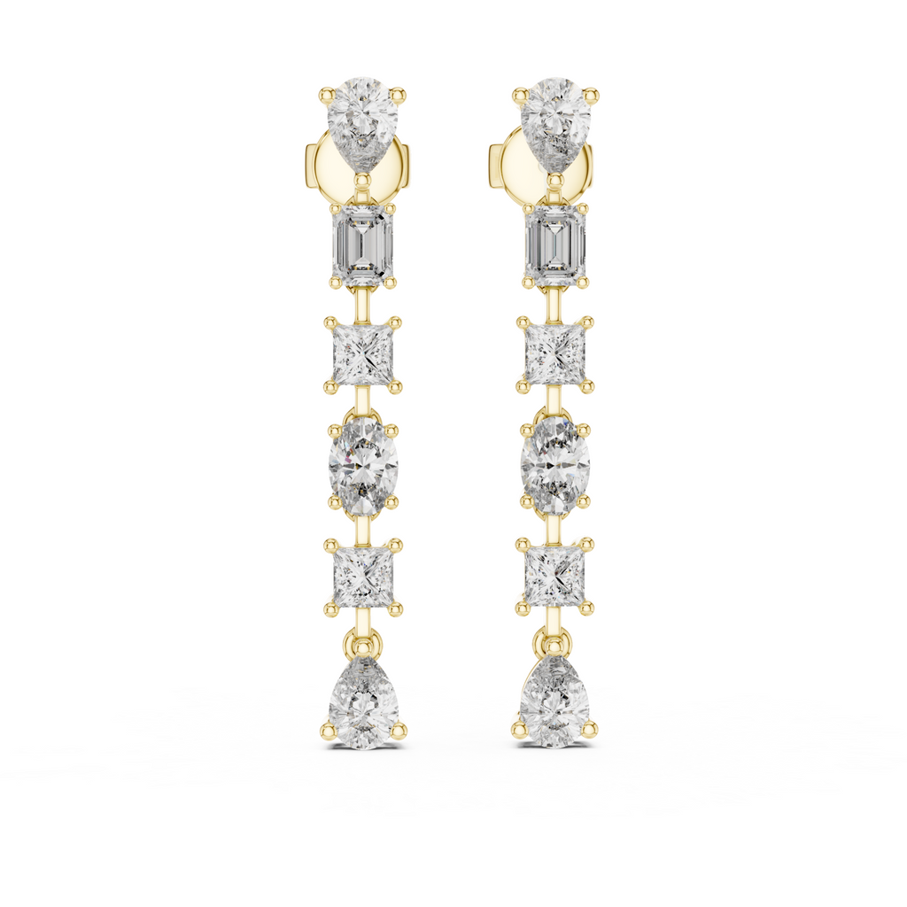 The Multi-Cut Drops Earrings - Lab Grown Diamonds