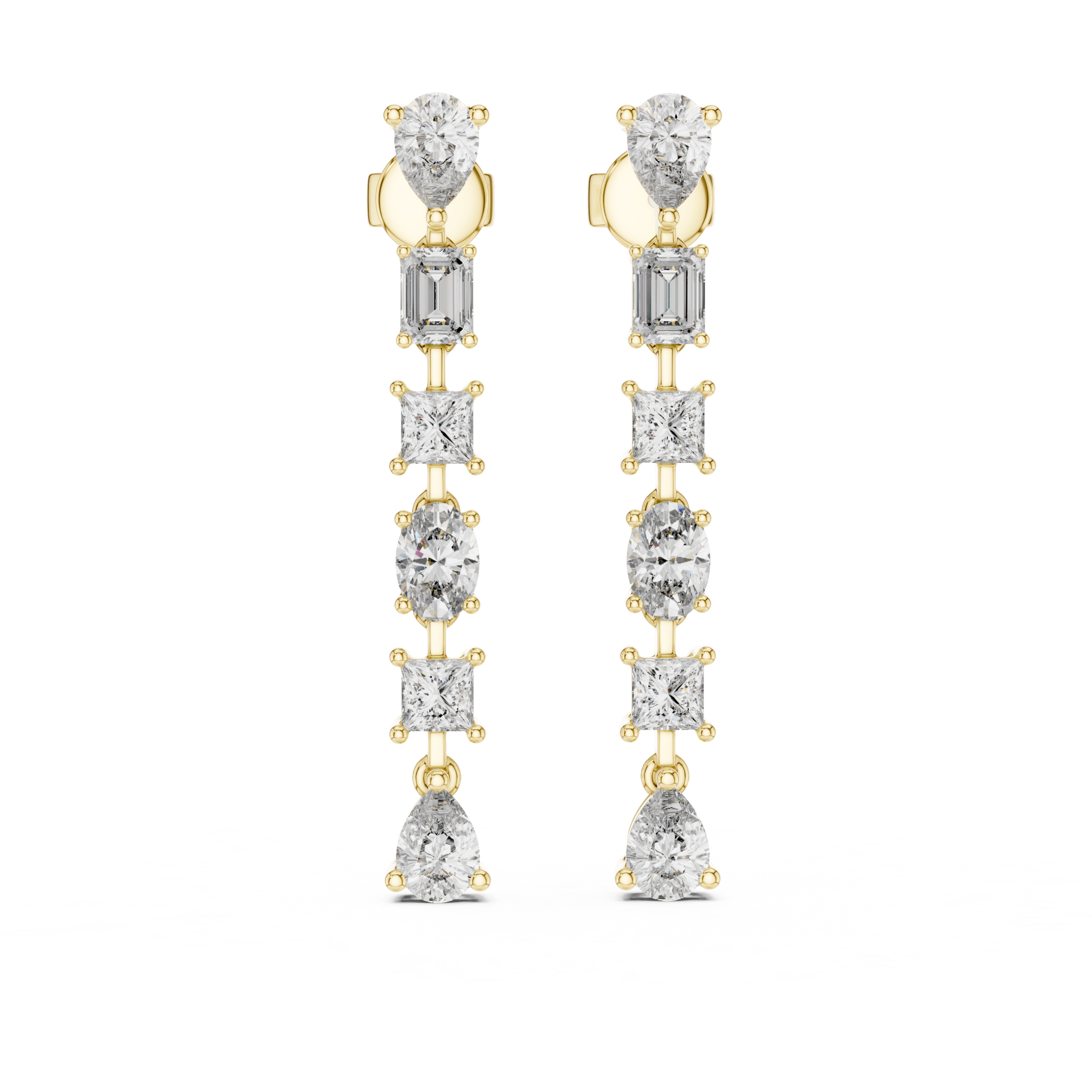The Multi-Cut Drops Earrings - Lab Grown Diamonds