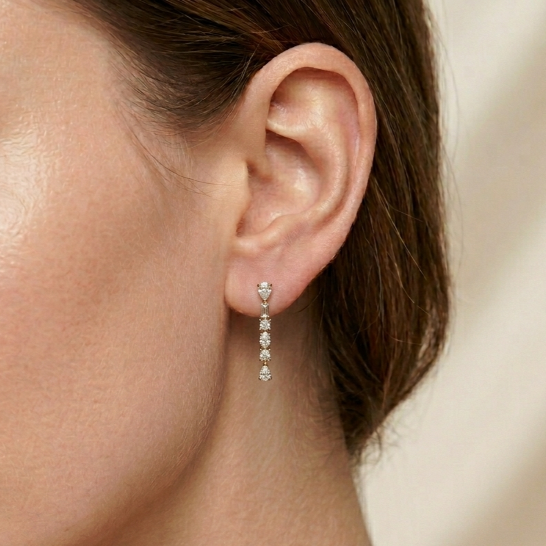 The Multi-Cut Drops Earrings - Lab Grown Diamonds