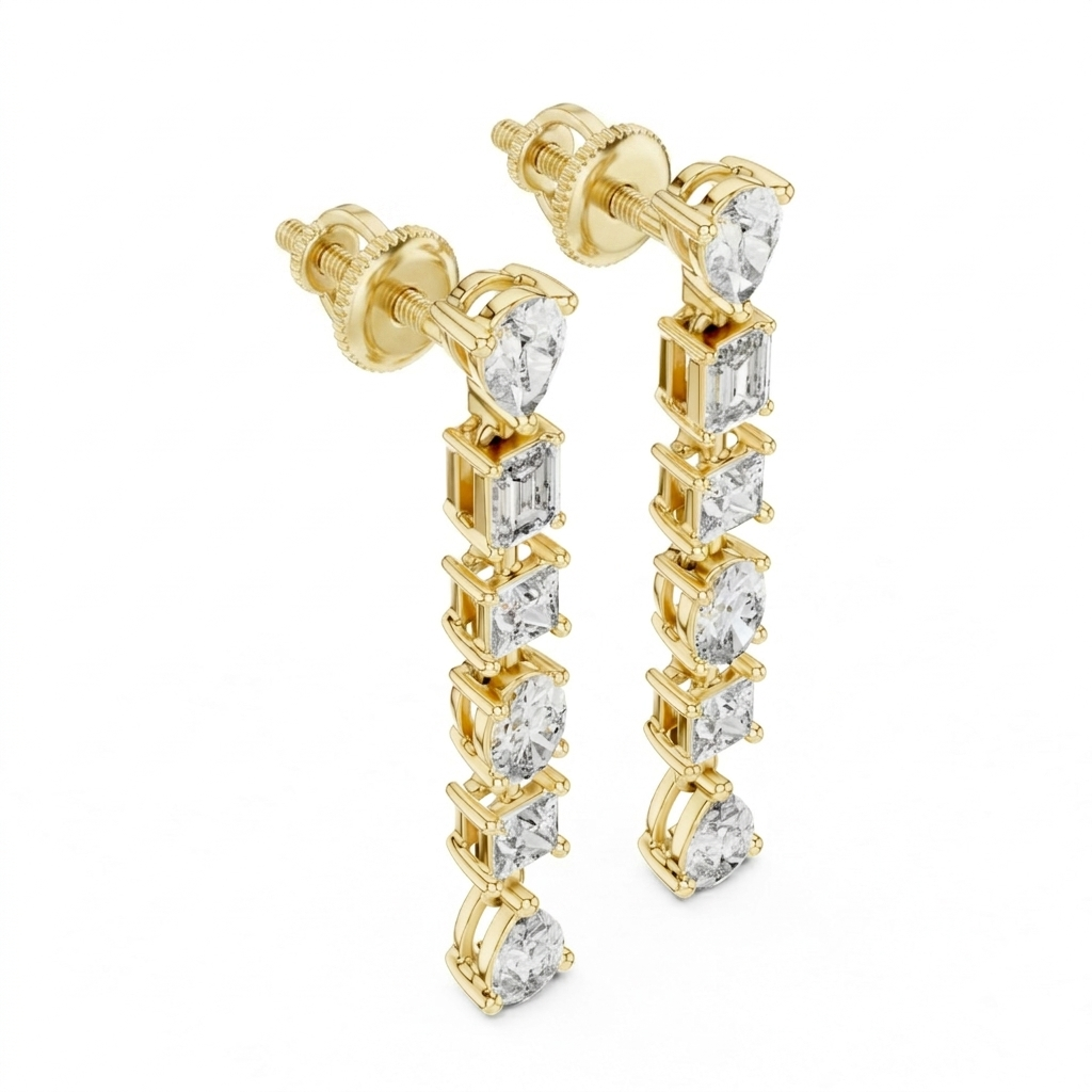 The Multi-Cut Drops Earrings - Lab Grown Diamonds