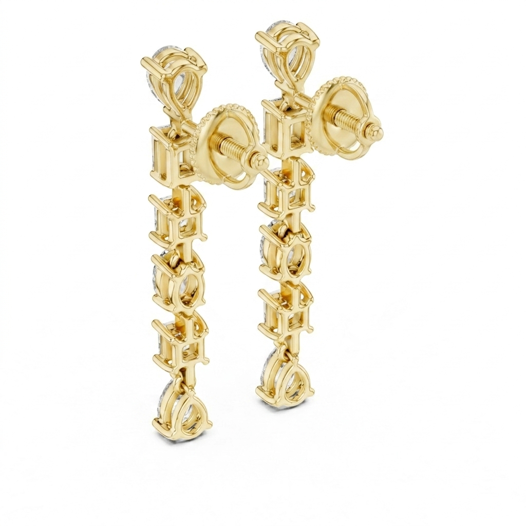 The Multi-Cut Drops Earrings - Lab Grown Diamonds