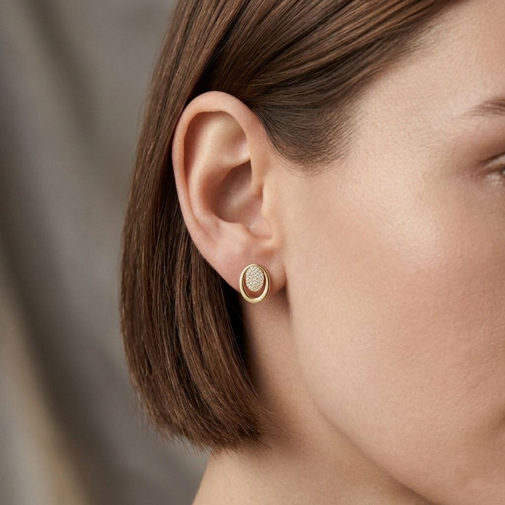 The Golden Nebula Earrings - Lab Grown Diamonds