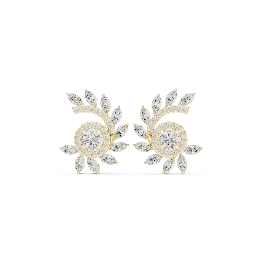 The Cosmic Crown Earrings - Lab Grown Diamonds