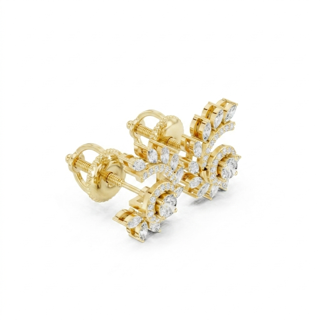 The Cosmic Crown Earrings - Lab Grown Diamonds
