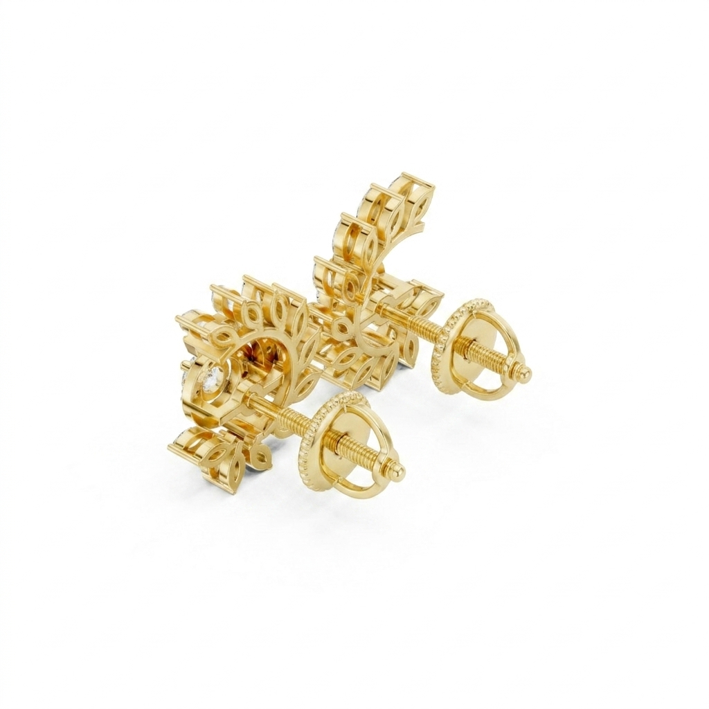 The Cosmic Crown Earrings - Lab Grown Diamonds