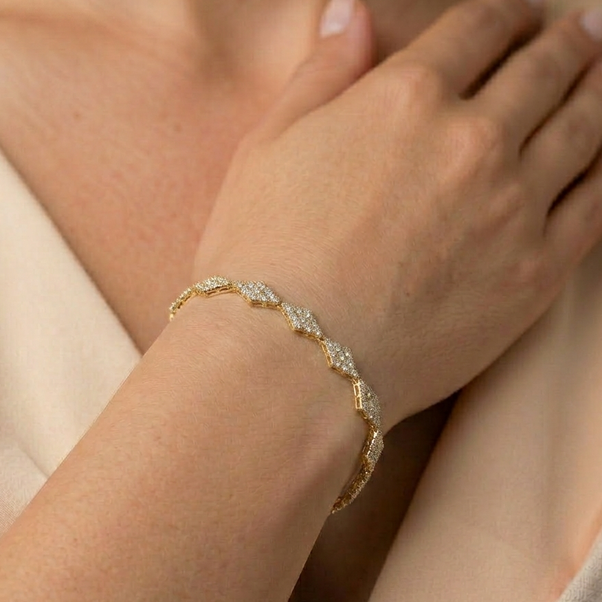 The Lunar Rhombus Bracelet - Lab Grown Diamonds