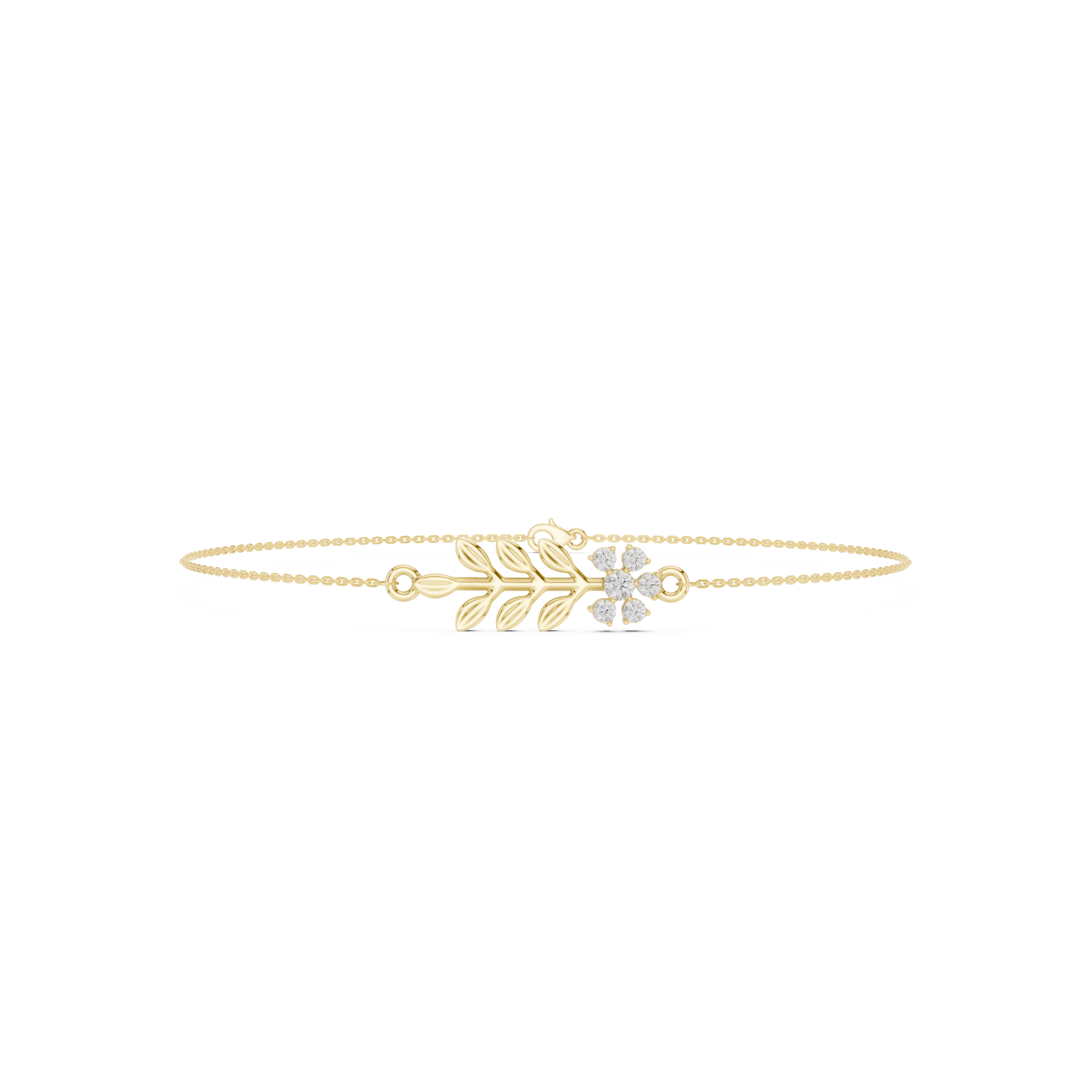 The Zephyra Leaf Bracelet - Lab Grown Diamonds