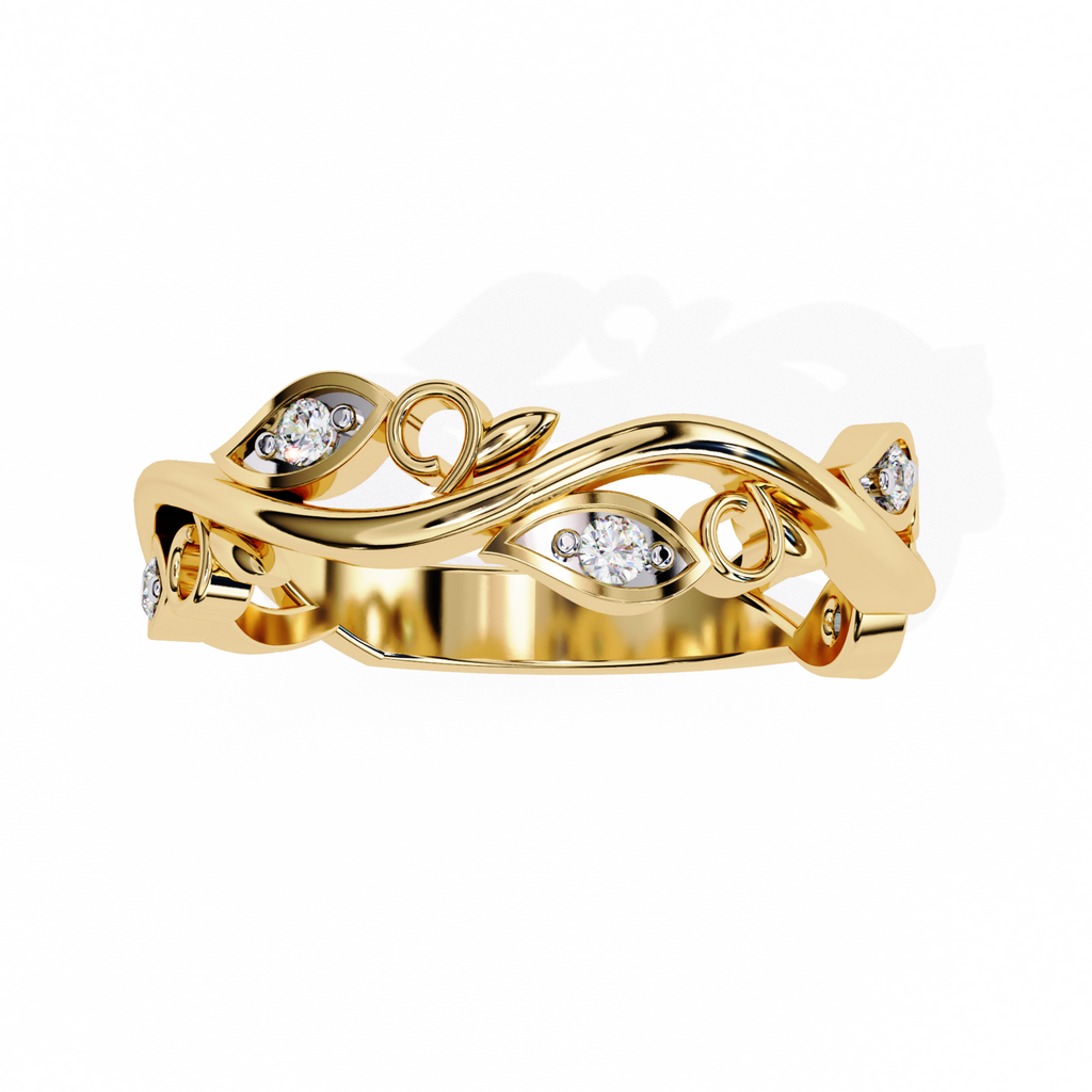 The Ash Leaf Band Ring - Lab Grown Diamonds
