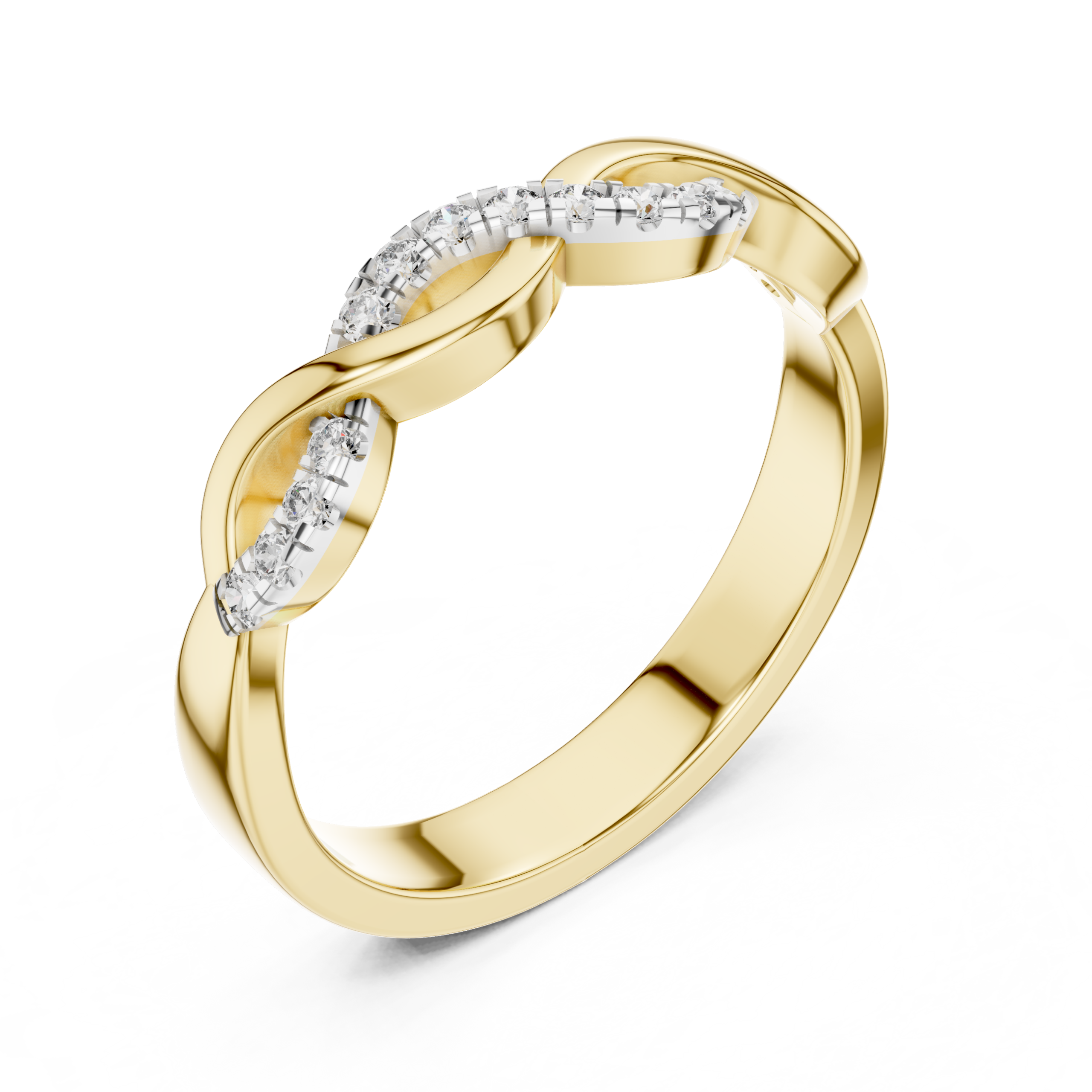 The Inifinity Twist Band Ring - Lab Grown Diamonds