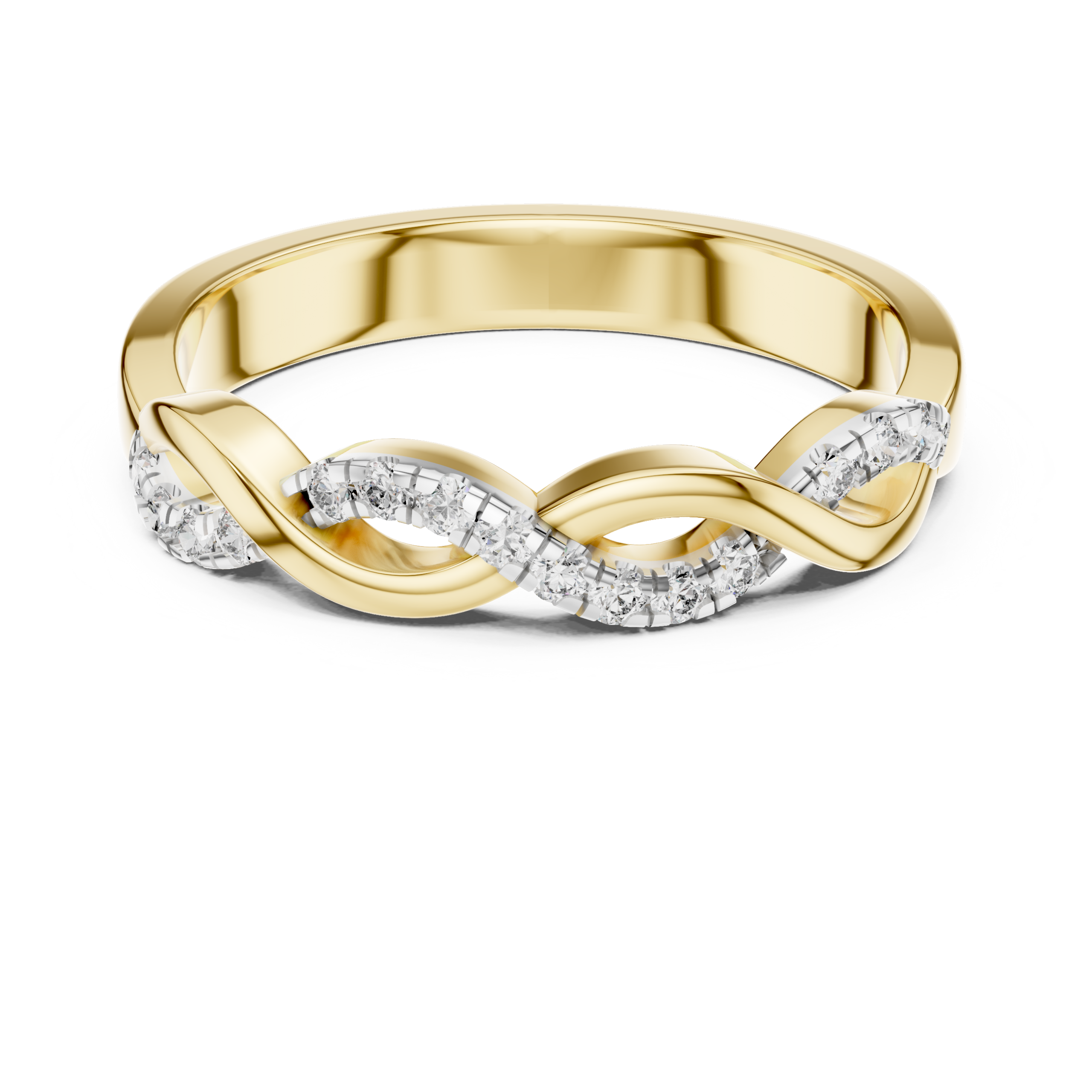The Inifinity Twist Band Ring - Lab Grown Diamonds