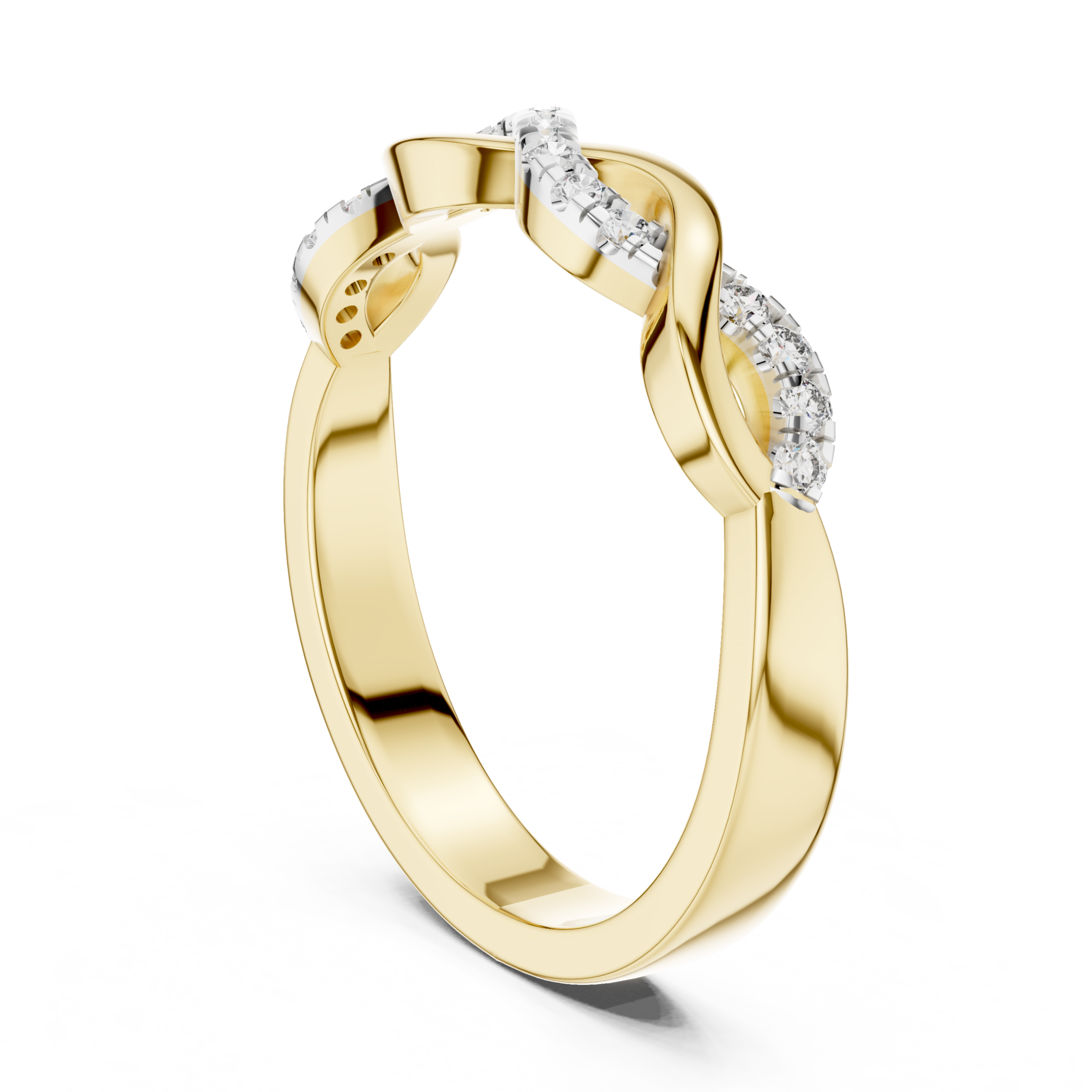 The Inifinity Twist Band Ring - Lab Grown Diamonds