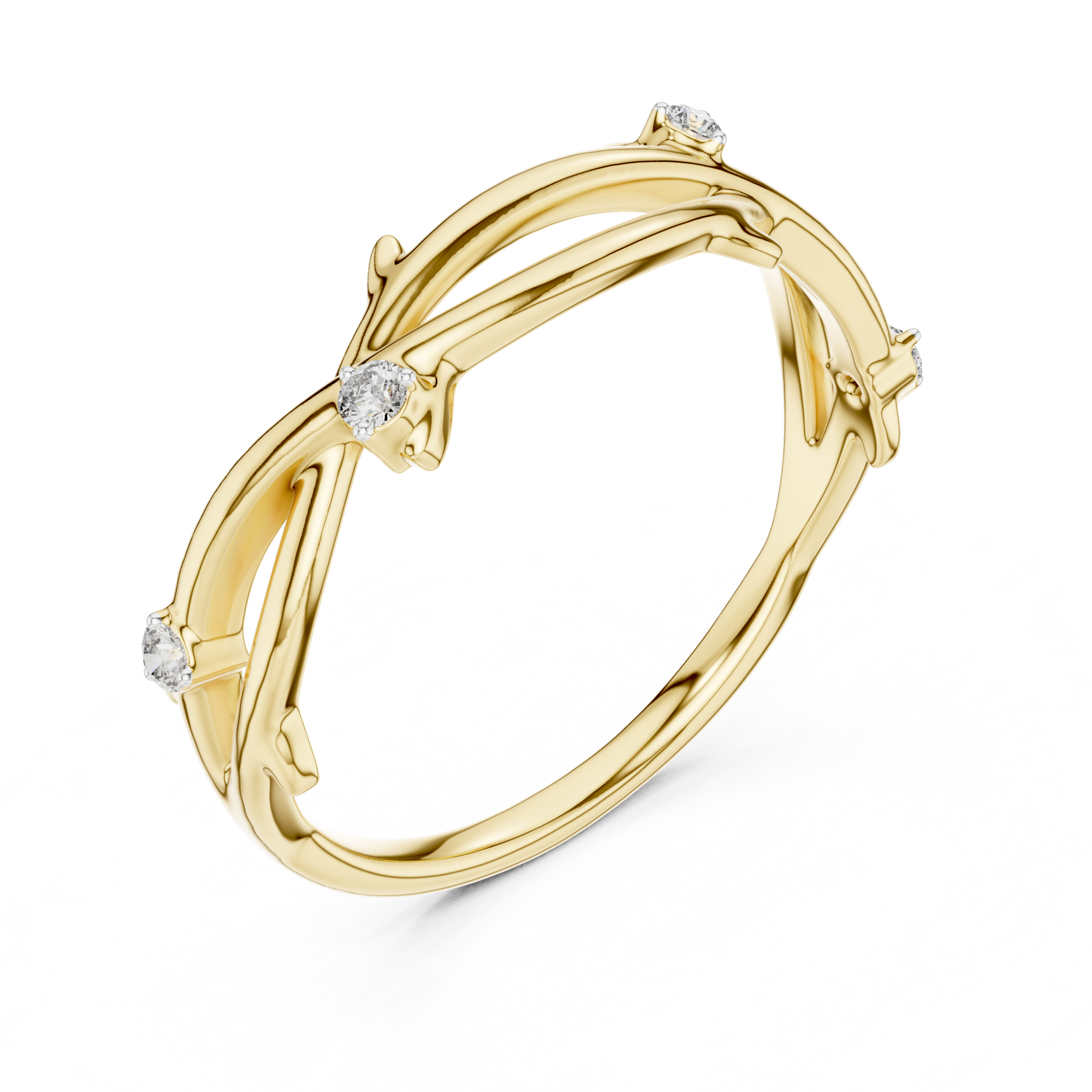 The Daphne Branch Band Ring - Lab Grown Diamonds