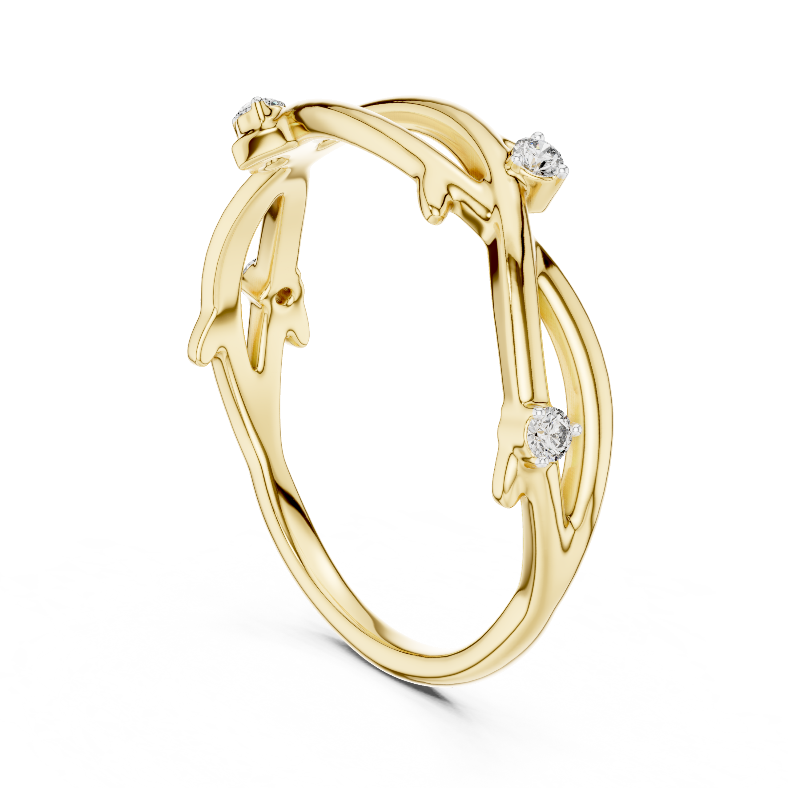 The Daphne Branch Band Ring - Lab Grown Diamonds