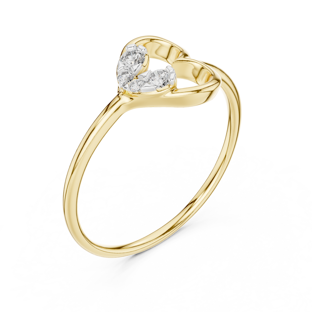 The Lyre Flower Heart Ring - Lab Grown Diamonds
