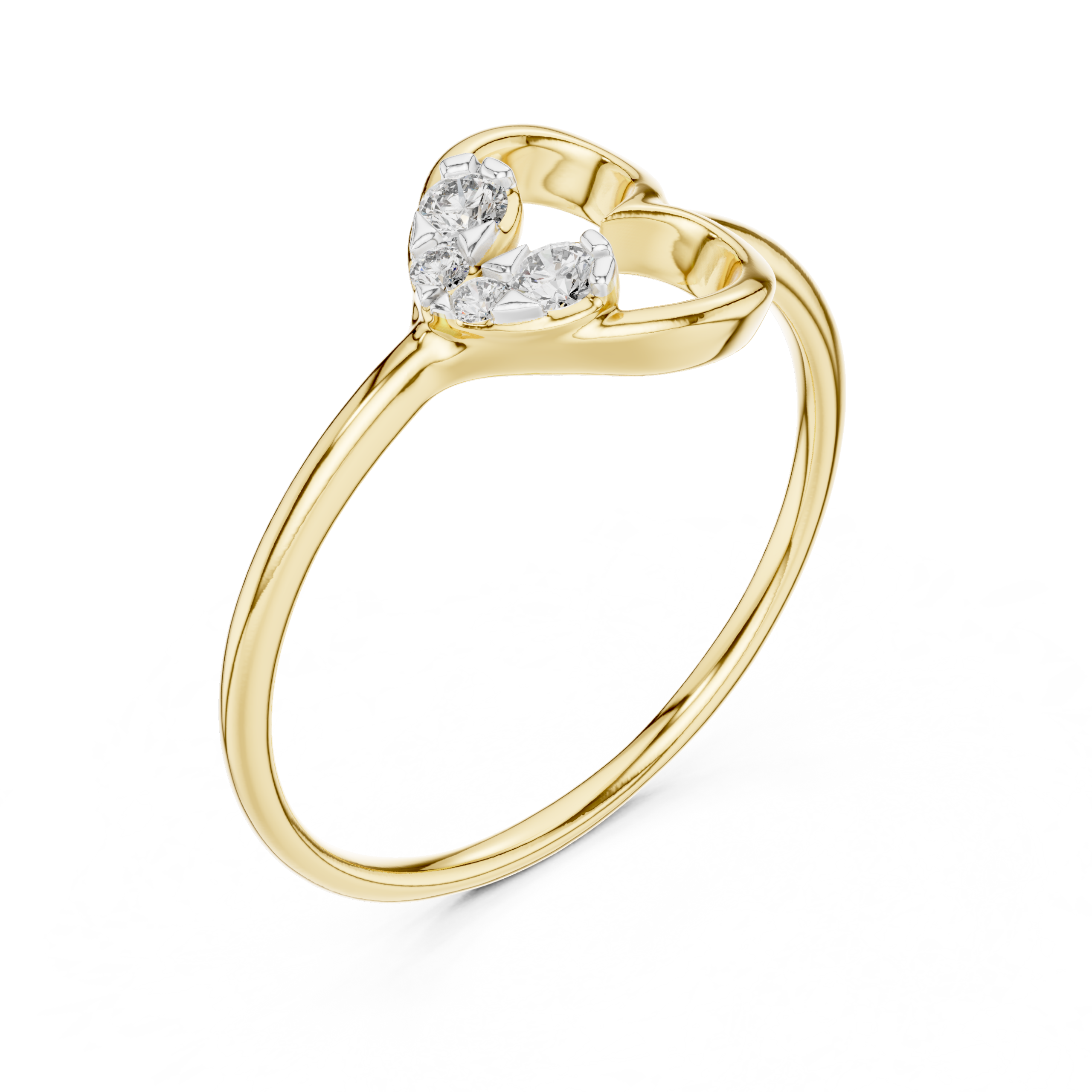 The Lyre Flower Heart Ring - Lab Grown Diamonds