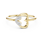 The Lyre Flower Heart Ring - Lab Grown Diamonds