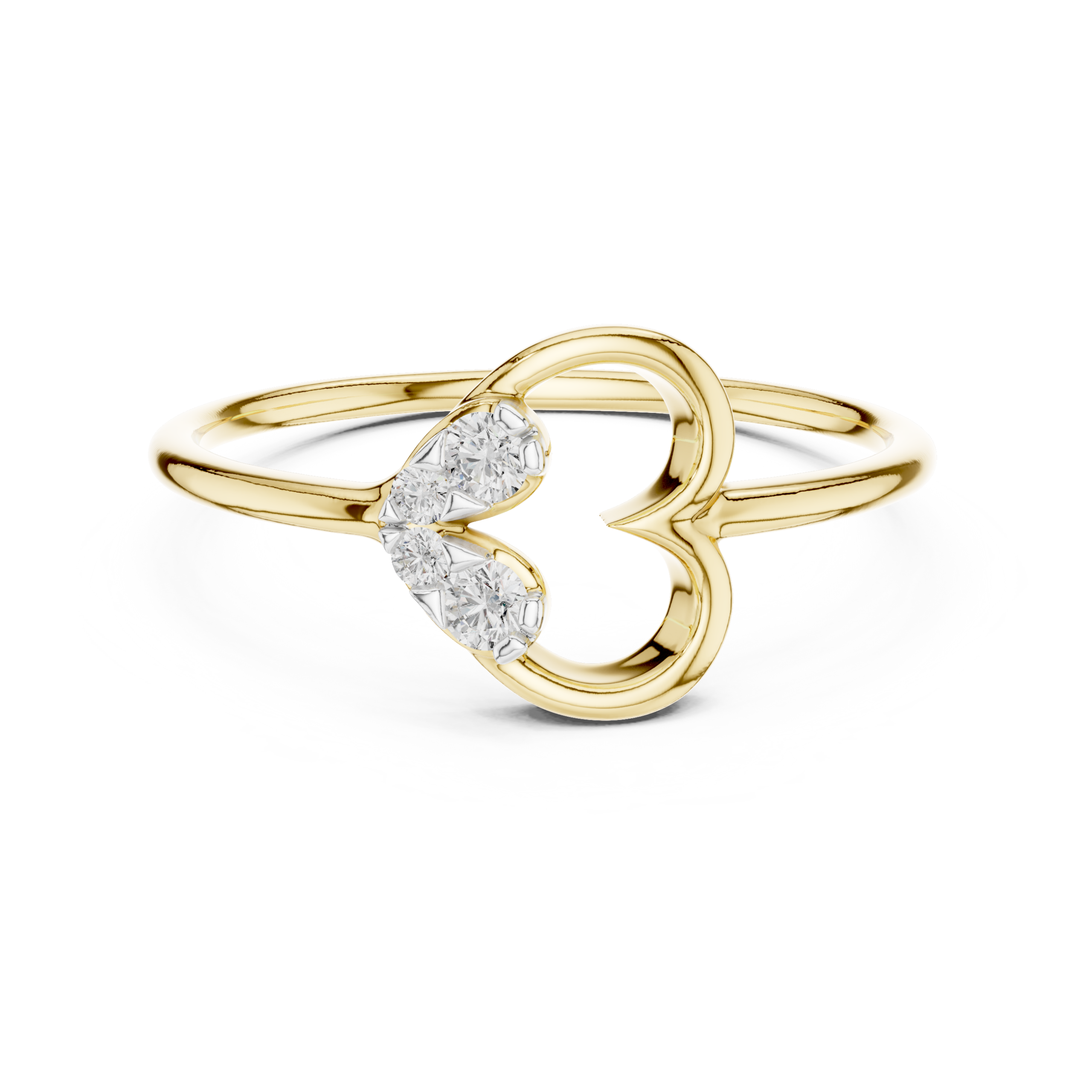 The Lyre Flower Heart Ring - Lab Grown Diamonds