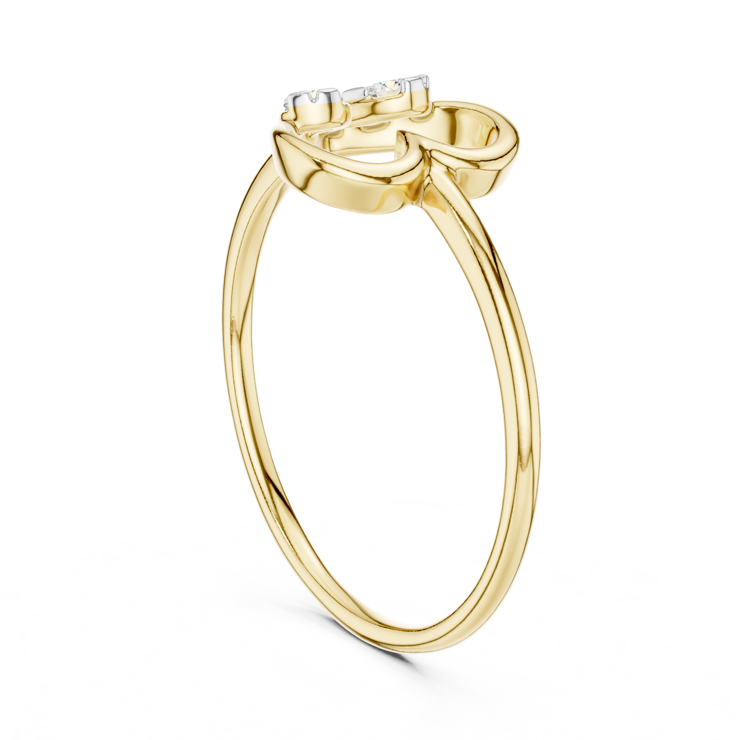 The Lyre Flower Heart Ring - Lab Grown Diamonds