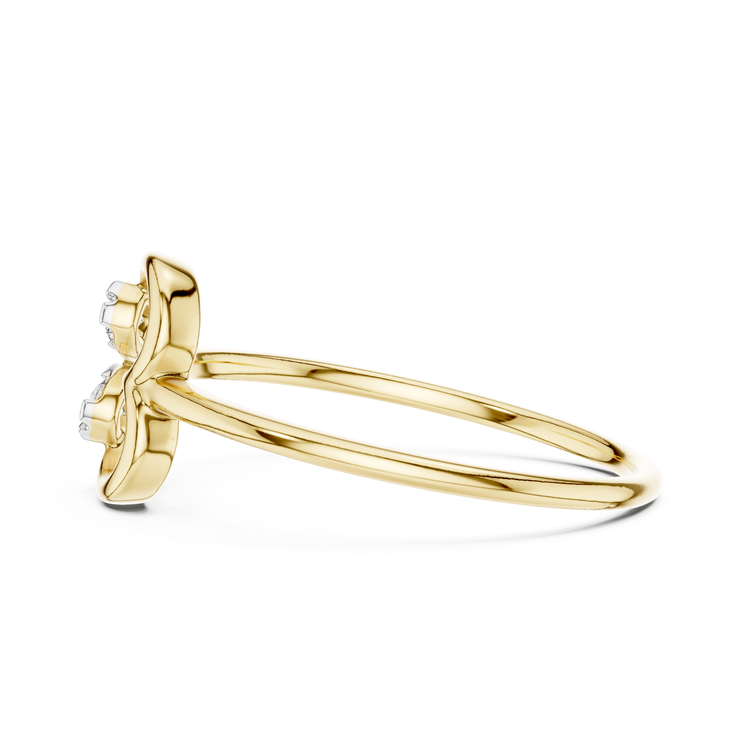 The Lyre Flower Heart Ring - Lab Grown Diamonds