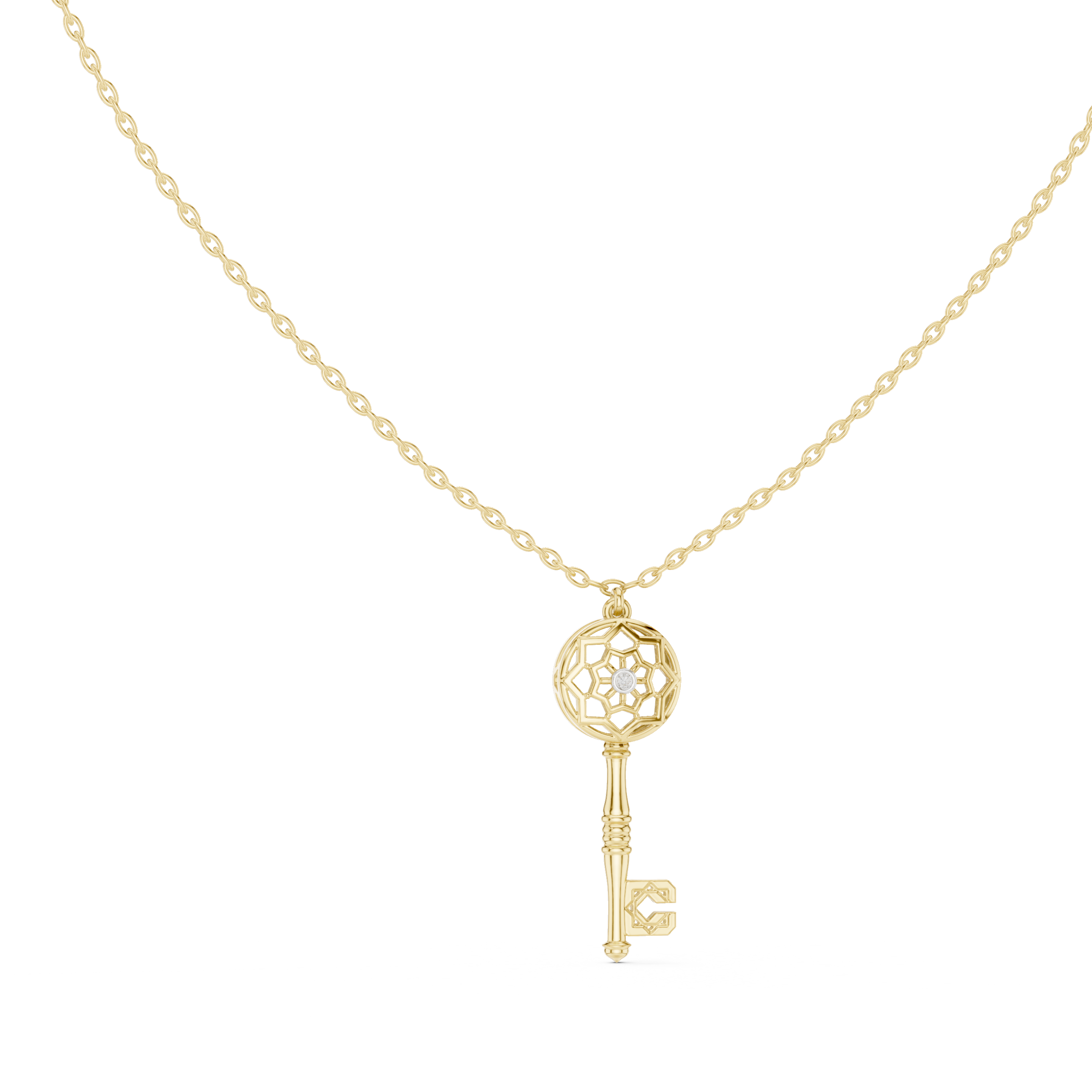 The Key Pendant Necklace - Lab Grown Diamonds