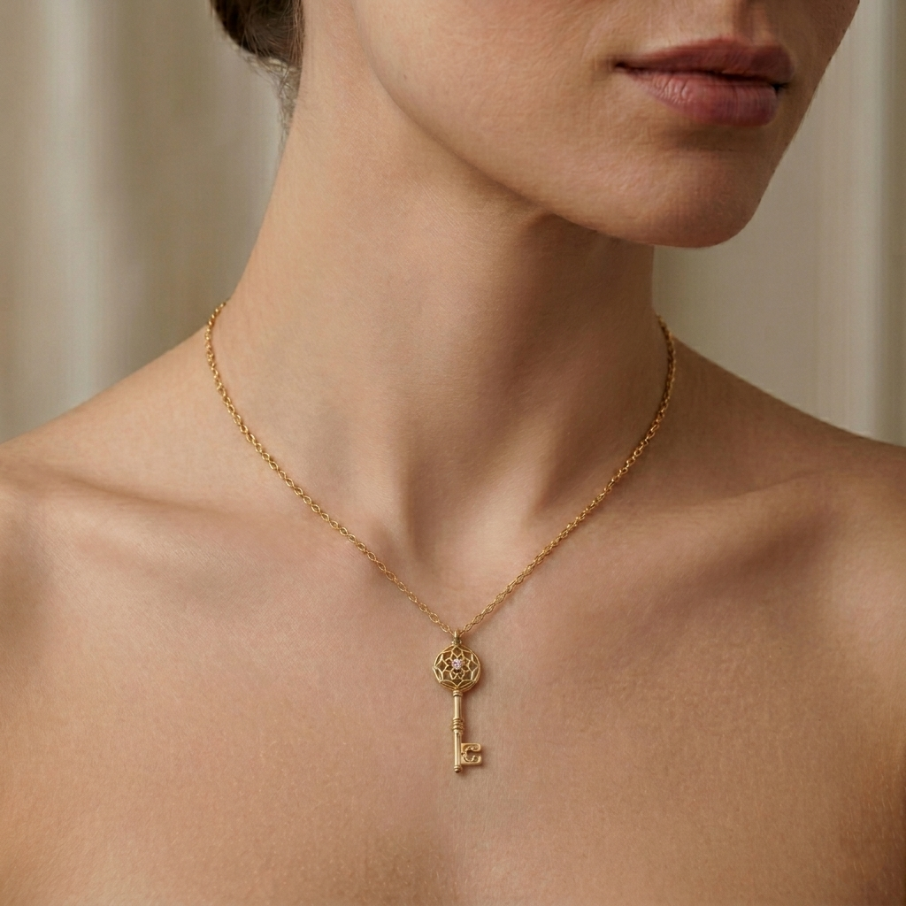 The Key Pendant Necklace - Lab Grown Diamonds
