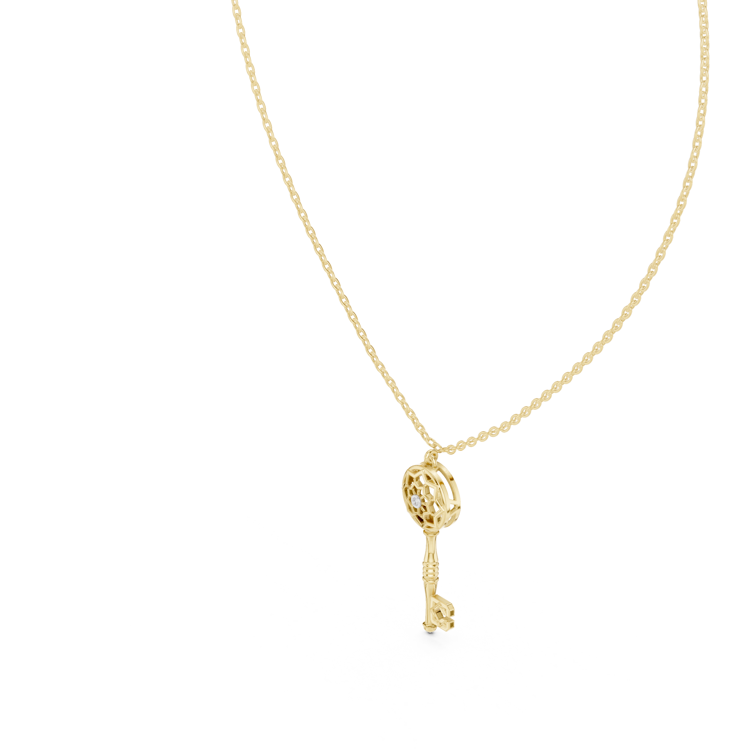 The Key Pendant Necklace - Lab Grown Diamonds
