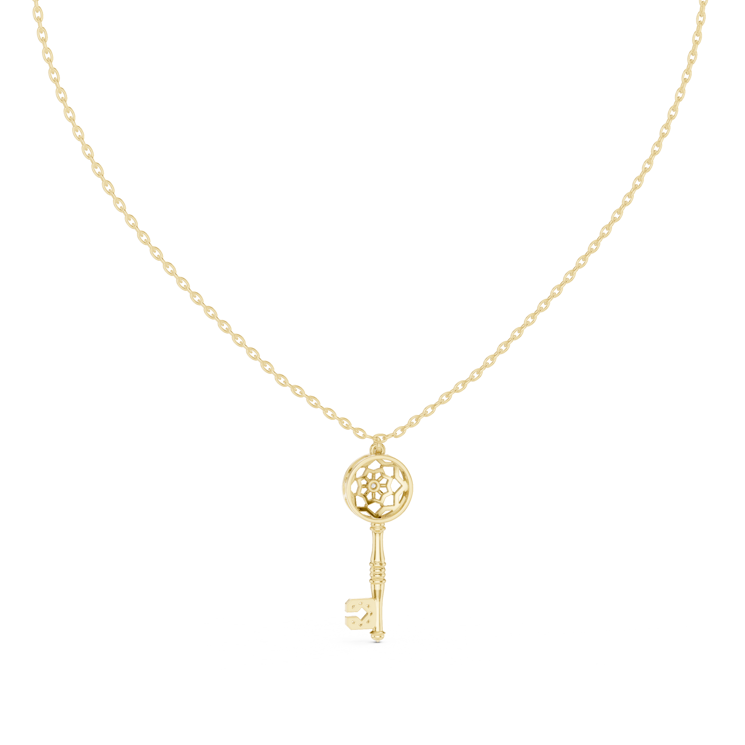 The Key Pendant Necklace - Lab Grown Diamonds