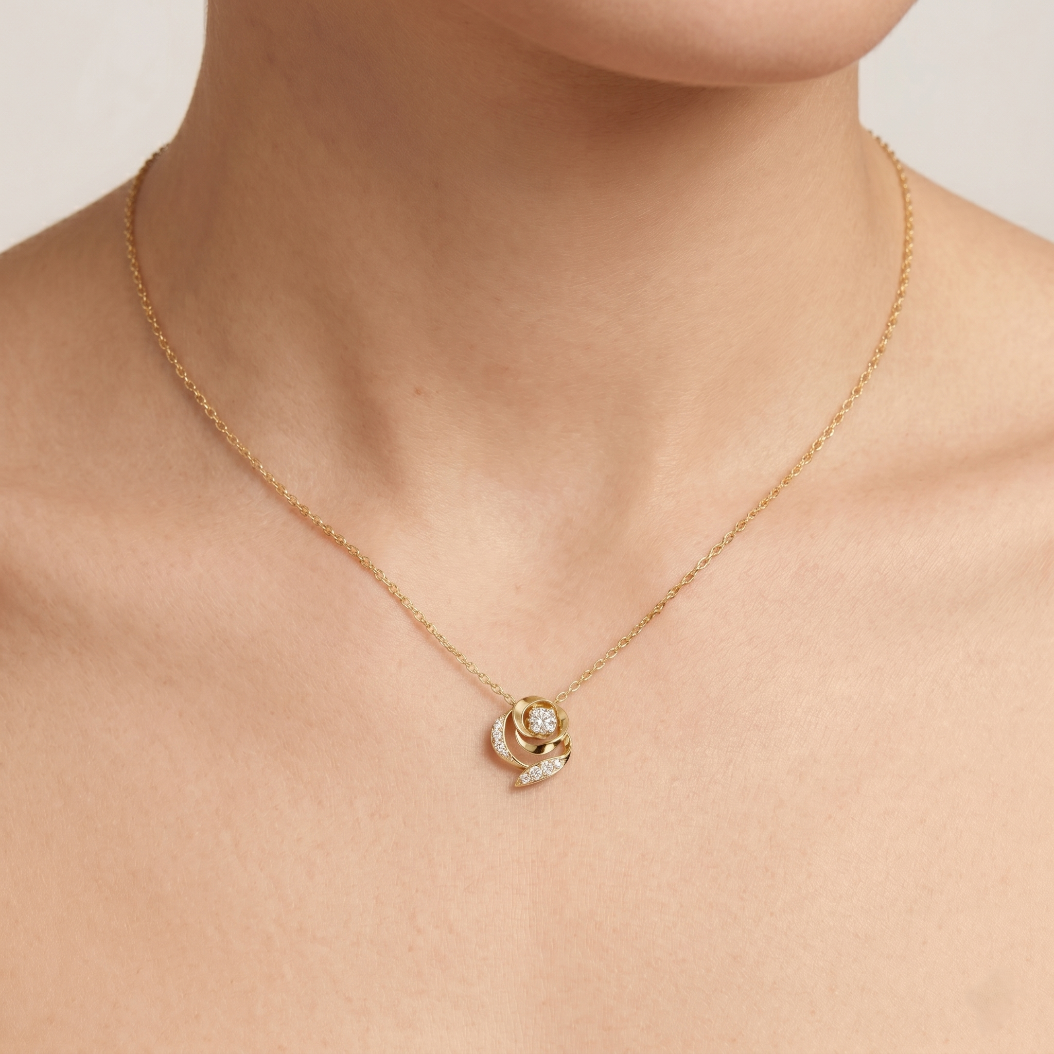 The Gilded Rose Necklace - Lab Grown Diamonds