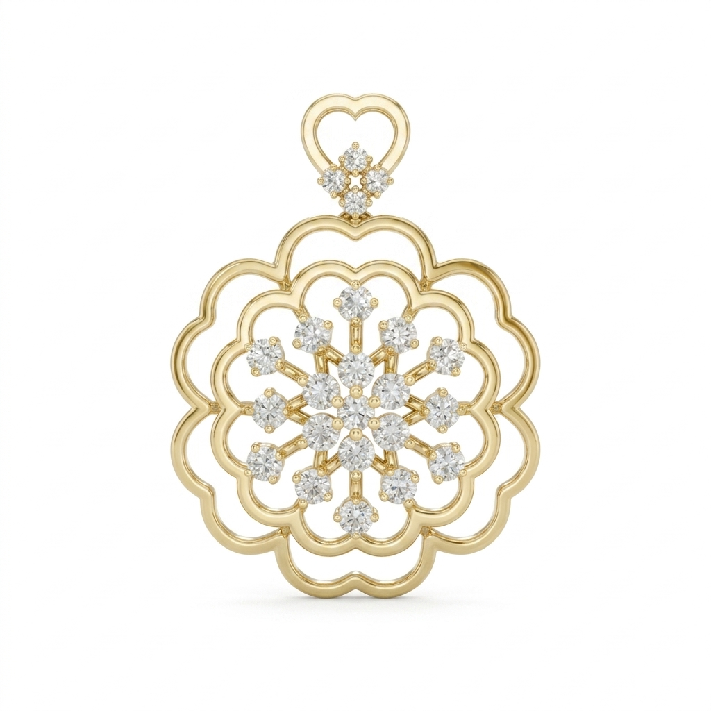 The Golden Flora Frost Pendant - Lab Grown Diamonds