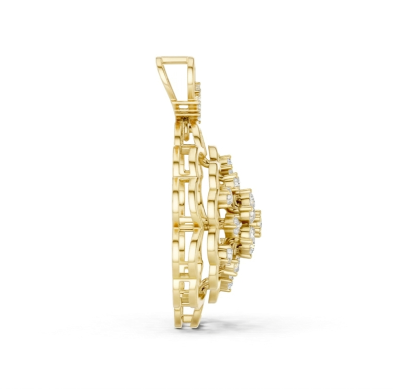 The Golden Flora Frost Pendant - Lab Grown Diamonds
