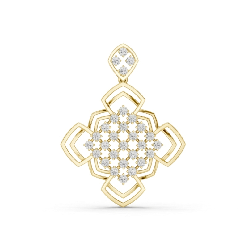 The Grid Radiance Pendant - Lab Grown Diamonds