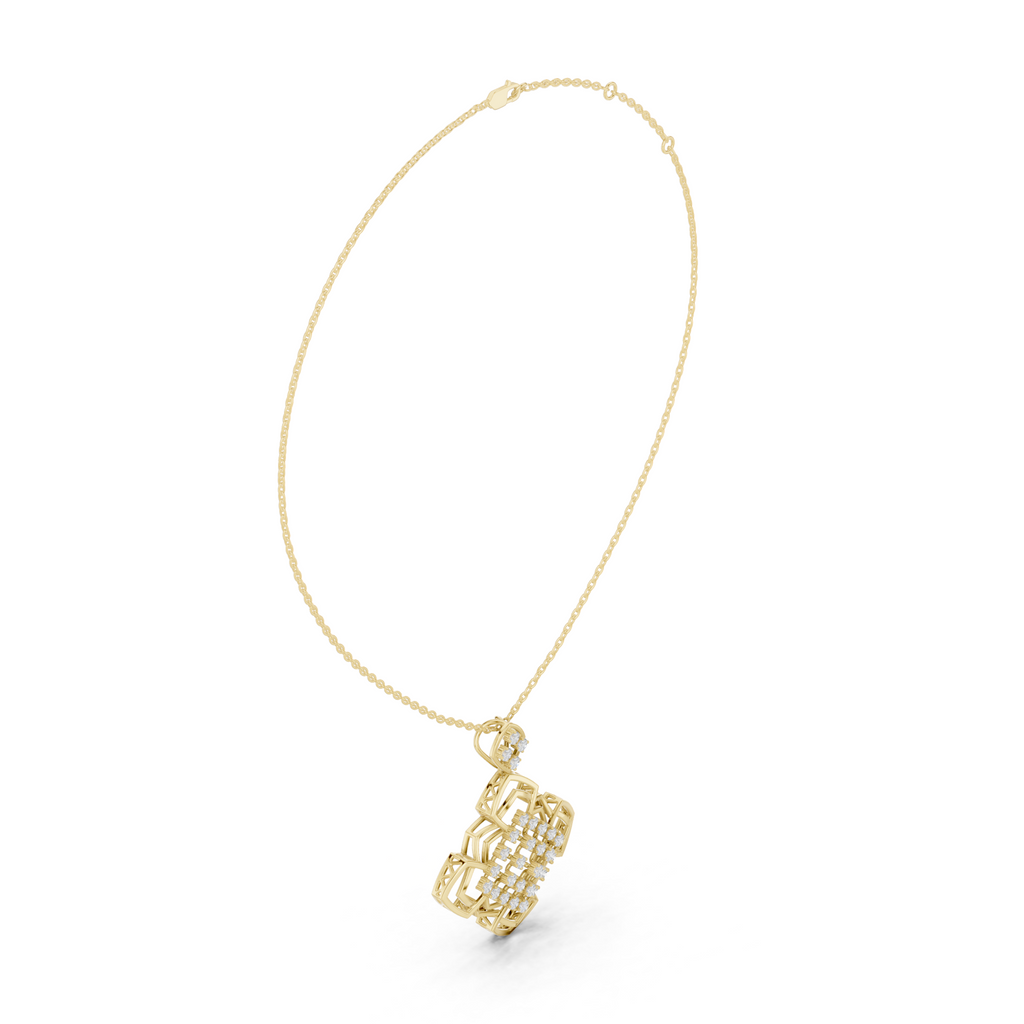 The Grid Radiance Pendant - Lab Grown Diamonds