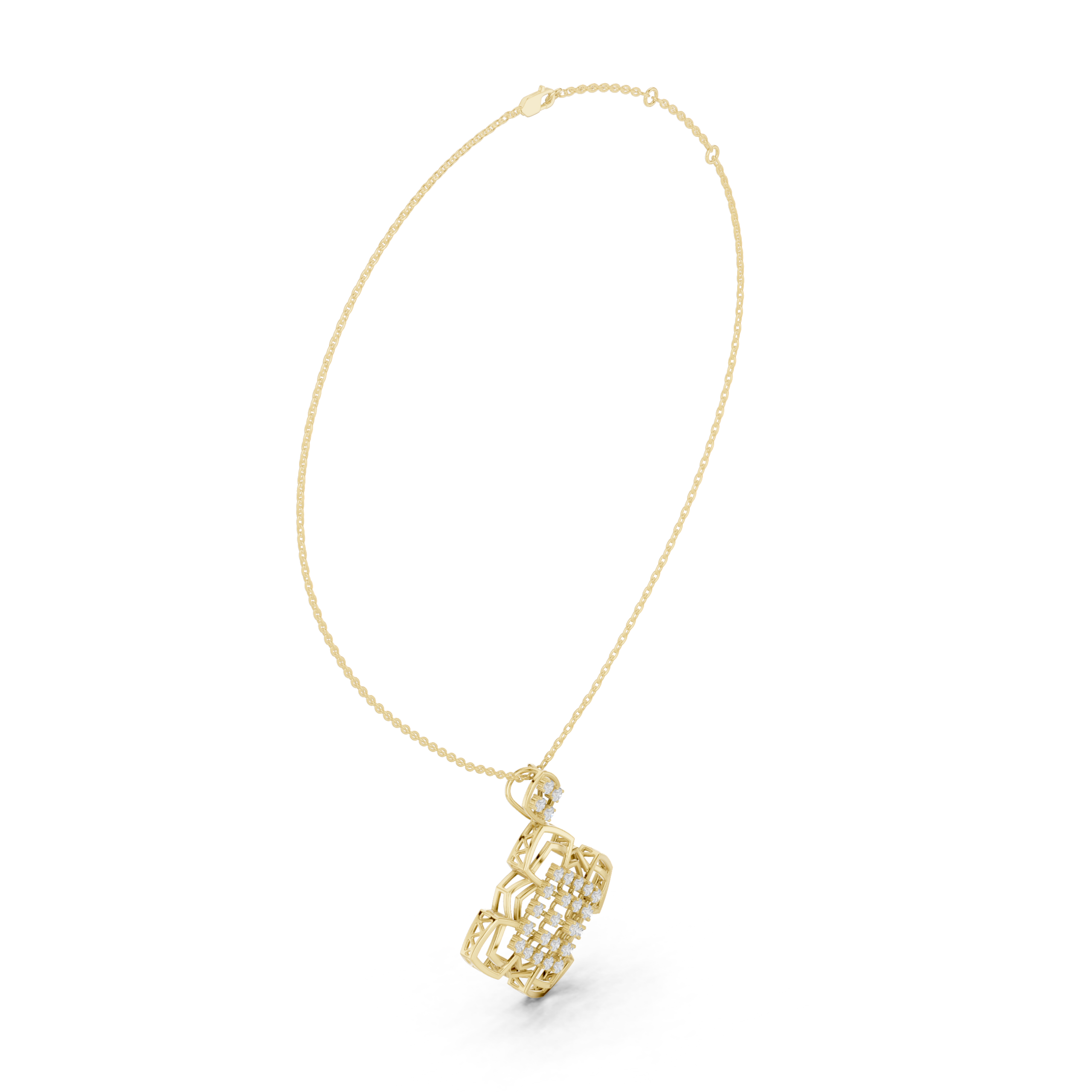 The Grid Radiance Pendant - Lab Grown Diamonds