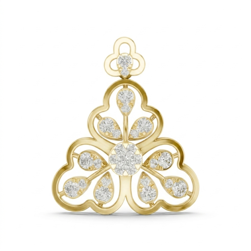 The Trinity Filigree Pendant - Lab Grown Diamonds