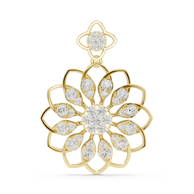 The Iris Lace Medallion Pendant - Lab Grown Diamonds