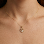 The Iris Lace Medallion Pendant - Lab Grown Diamonds