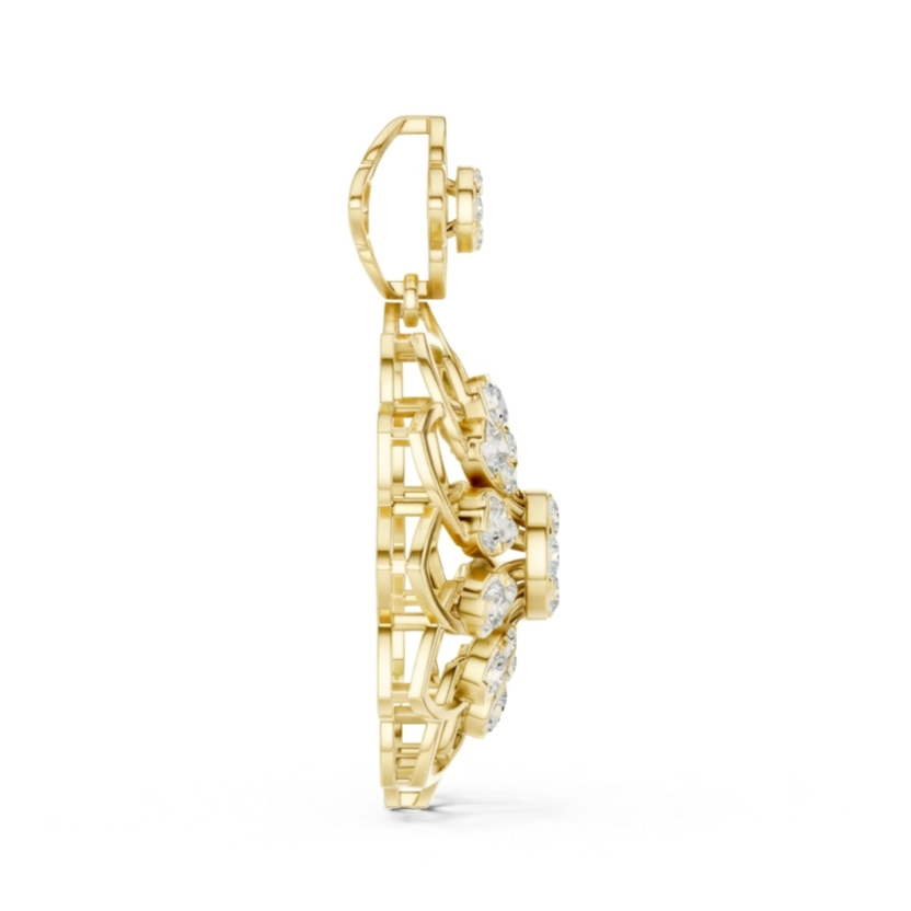 The Iris Lace Medallion Pendant - Lab Grown Diamonds