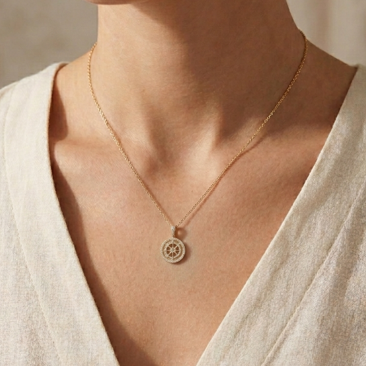 The Imperial Compass Pendant - Lab Grown Diamonds