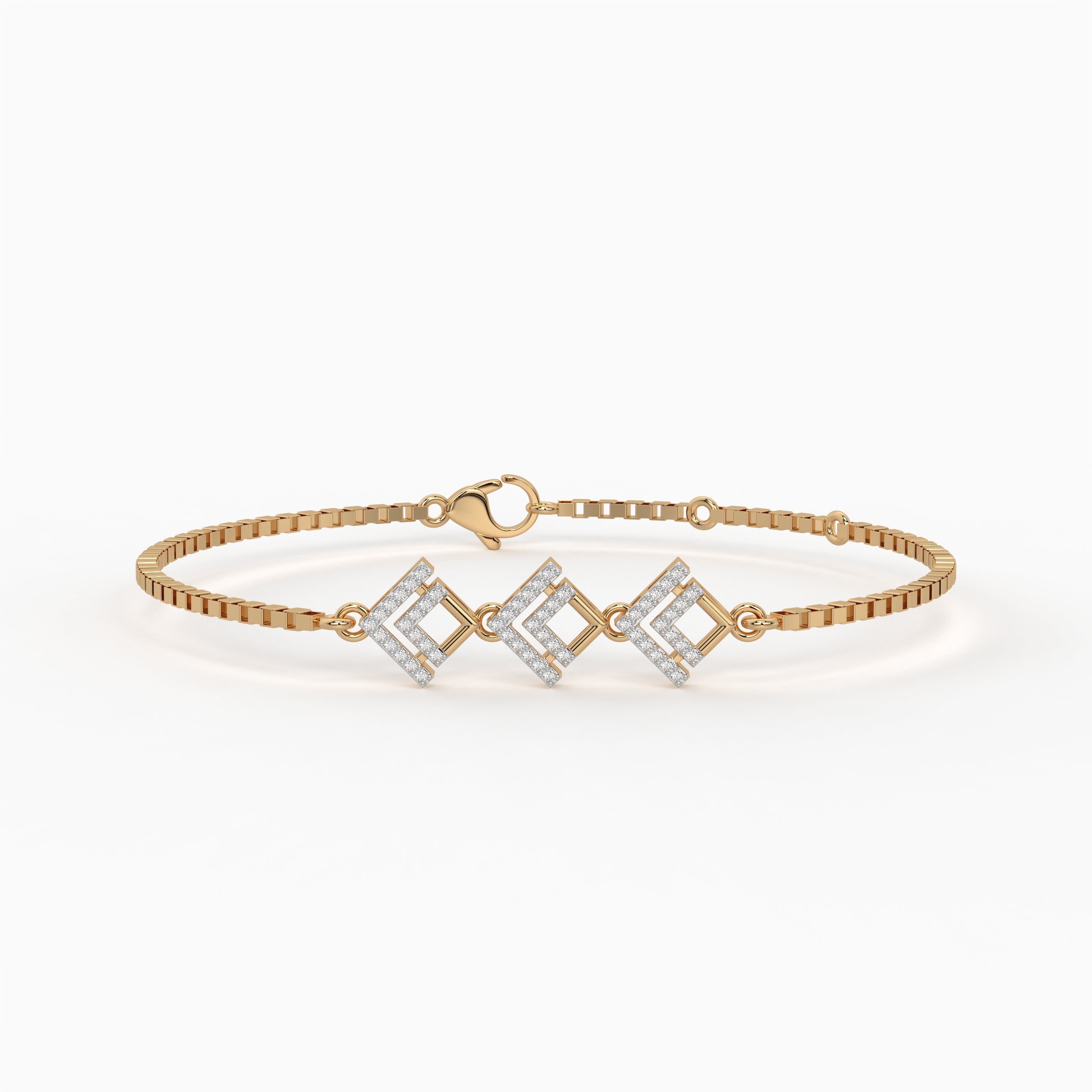 The Imperial Frame Trio Bracelet - Lab Grown Diamonds